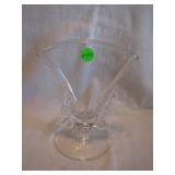 Vintage Depression Glass Fan Vase 7&1/2" x 6"
