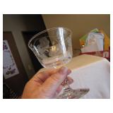 Set of 8 Cut Crystal 4&1/2" Footed Glasses