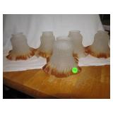 5 Vintage Light Shades 5&3/4x4&3/4 (2" fitter end)