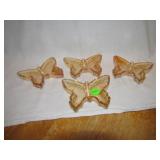4 Vtg Butterfly Mint/Nut Dishes 4&1/4" x 3&3/4"