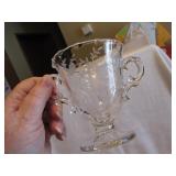 Vintage Fostoria Etched Cream & Sugar 4&3/8"