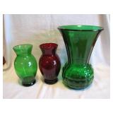 Vtg Vases 2= 6&1/2" & 1= 9"