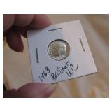 1963 Brilliant Uncirculated 90% Silver Dime