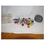 Jar with Vintage Marbles