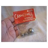 Vintage Cannon Ball Steelee Shooter Marbles