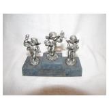 3 Pewter Figurines on Stand