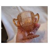 Vintage Pink Depression Glass Sugar Bowl 4&1/4"