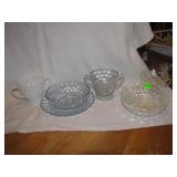 8 Pc Vtg Bubble Glass 3 Bowls,2 Cups,2 sugar bowls