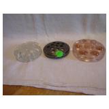 3 Vintage Flower Frogs (2 glass, 1 lead)