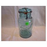 Antique 1908 Blue Ball Ideal Quart Fruit Jar