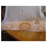 4 Pc Vtg Pink Depression Glass
