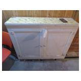 NO SHIPPING - Antique Pine 2 Door 3 Shelf Cupboard