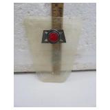 Vintage Metallic Clear Bicycle Mud Flap with Red