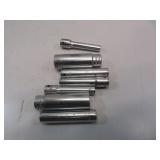 7 Piece Snap On 1/4" Drive Deep Well Sockets