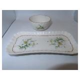 Vintage Adderley (White Lily) Tray & Sugar Bowl