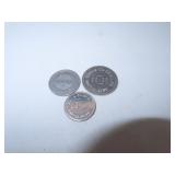 3 Eustis Nebr Co-Op Trade Tokens
