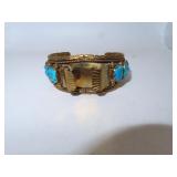 Vintage Ornate Hand Crafted Turquoise Watch Band