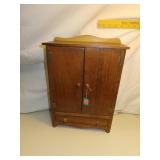 Vintage Doll Wardrobe Cabinet = 16" x 11&3/8" x
