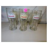 6 Vintage Beer Glasses = Hamm