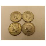 4 (40% Silver) Kennedy Half Dollars