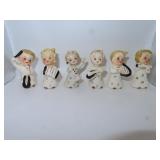 Vintage 6 Piece Girls Band Figurines = 3' each