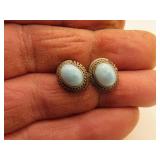 Ornate Pierced Earrings Signed LL Sterling