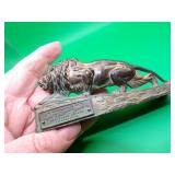 Antique Advertising Lion Paperweight = Compliments