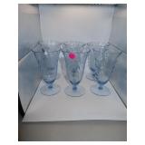 6 Vintage Cambridge Moonlight Blue Footed Water