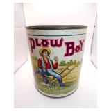 Antique Plow Boy Chewing & Smoking Tobacco Tin 6'