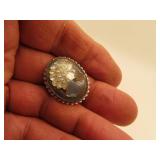 Vintage Ornate Cameo Pendant Pin