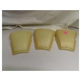 3 Antique Slip Shade Light Fixtures 5&1/2' to