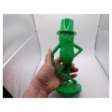 Vintage Green Plastic Mr Peanut Bank = 8&1/2'