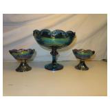Vintage Indiana Carnival Glass Compote & Candle