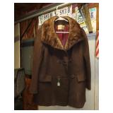 Antique Coat with Fur Collar