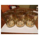 6 Mid-Century Culver Valencia Glasses = 6&1/4"
