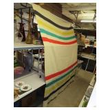 Vintage Hudson Bay Style Wool Blanket =