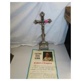 Vintage Chrome Plated Metal Jesus on Cross &