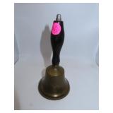 Vintage Wood Handle Brass School Bell = 6&3/4'