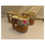 3 Vintage Drip Glaze Coffee Mugs by Renowned