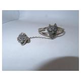 Vintage Wolf Slave Bracelet - Ring Size 6.75