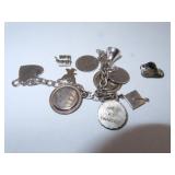 35.14 grams Sterling Silver Charm Bracelet -