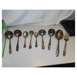 6 Antiqeu Ladles - Serving Spoons - Meat Fork =