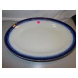 Antique W.H. Grindley Flow Blue Platter = 15&3/4"x