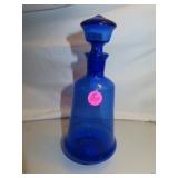 Vintage Cobalt Blue Decanter = 9"