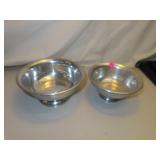 2 Vintage Aluminum Footed Bowls - Made in Hong