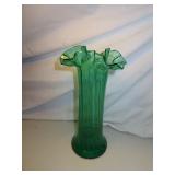 Ornate Vintage Blown Glass Vase = 12&1/2"
