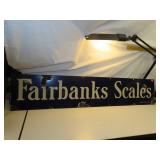 Antique Fairbanks Scales Porcelain Sign = 45" x 9"