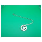 PEACE Pendant Signed 925 China on 925 Italy Chain