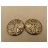 1939D & 1942S Silver Walking Liberty Half Dollars