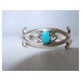 Vintage Native American Sand Cast Bracelet Signed